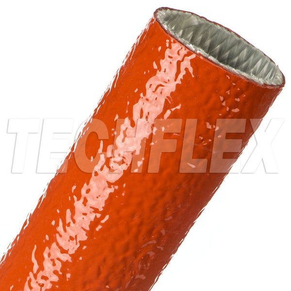 Braided Cable Sleeve, 2 in Inside Dia., 25 ft, Fiberglass, Red