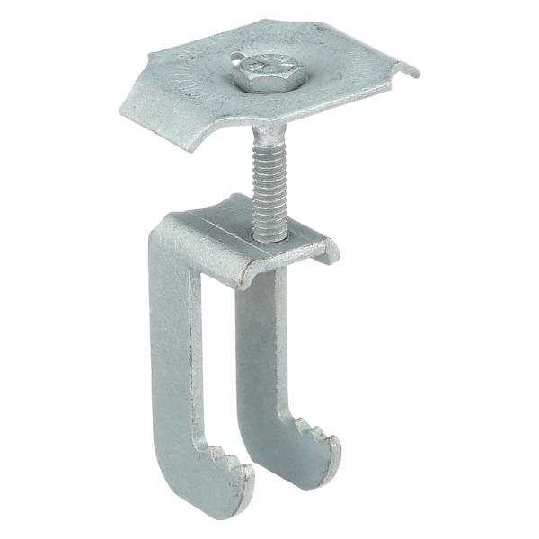 Grating Clip, For Screw Size 1/4 in, Carbon Steel, Galvanized, 50 PK
