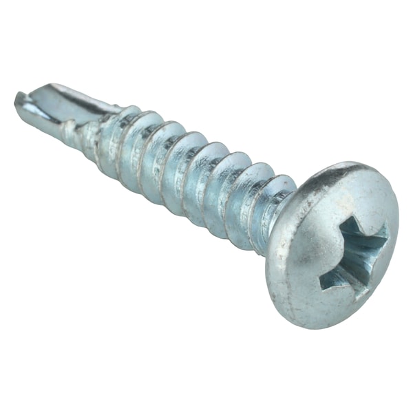 Self-Drilling Screw, #8, 3/4 in, Zinc Plated Steel Pan Head Phillips Drive, 10000 PK