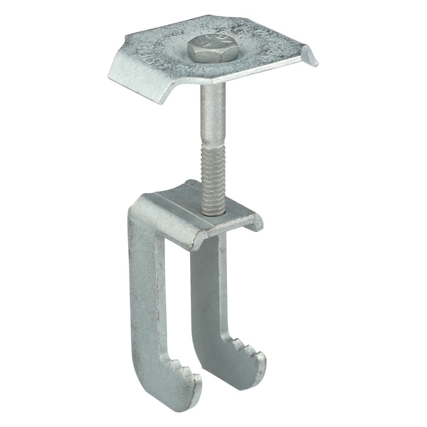 Grating Clip, For Screw Size 1/4 in, Carbon Steel, Galvanized, 50 PK