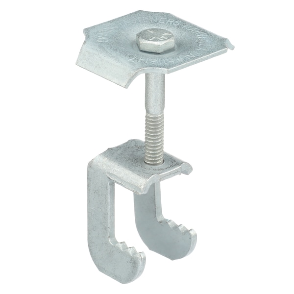 Grating Clip, For Screw Size 1/4 in, Carbon Steel, Galvanized, 50 PK