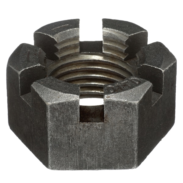 2-1/2"-4 Grade 8 Plain Finish Carbon Steel Round Slotted Castle Nut