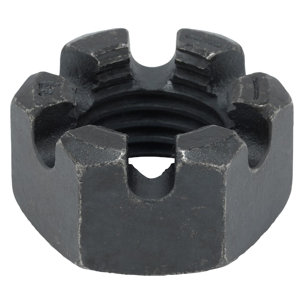 1-1/4"-7 Grade 8 Plain Finish Carbon Steel Round Slotted Castle Nut