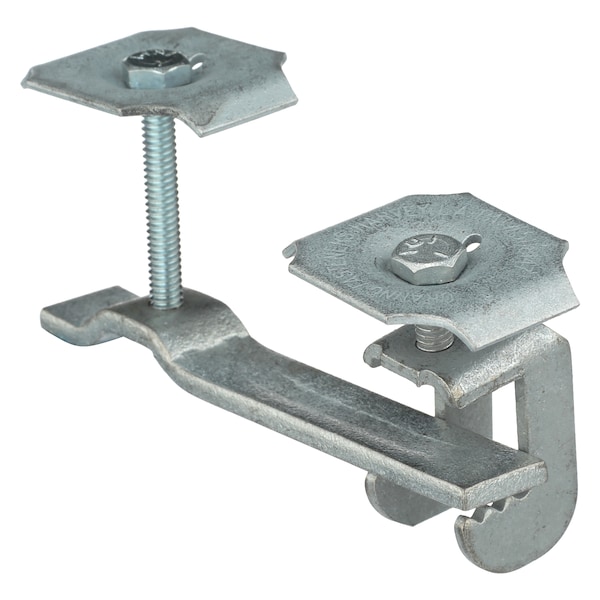 Grating Clip, For Screw Size 1/4 in, Carbon Steel, Galvanized, 10 PK
