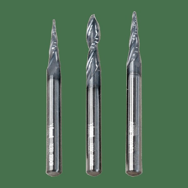 CNC Fine Detail Router Bit Set, 3-Piece