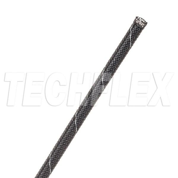Braided Cable Sleeve, 1/8 in Inside Dia., 1/4 in Max Bundle Dia., 225 ft, Black; White