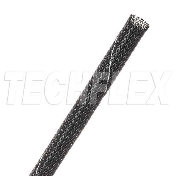 Braided Cable Sleeve, 1/4 in Inside Dia., 7/16 in Max Bundle Dia., 200 ft, Black; White