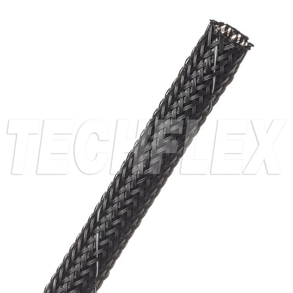Braided Cable Sleeve, 3/8 in Inside Dia., 5/8 in Max Bundle Dia., 125 ft, Black; White