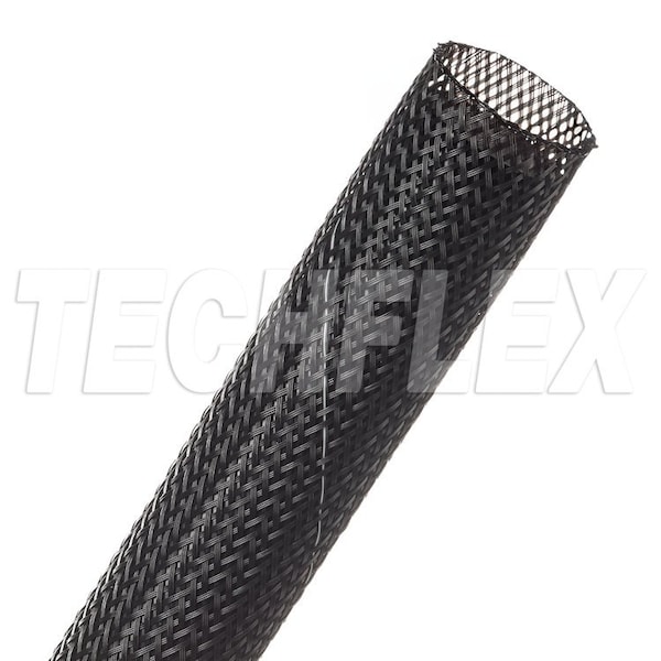 Braided Cable Sleeve, 1 in Inside Dia., 1-5/8 in Max Bundle Dia., 65 ft, Black; White