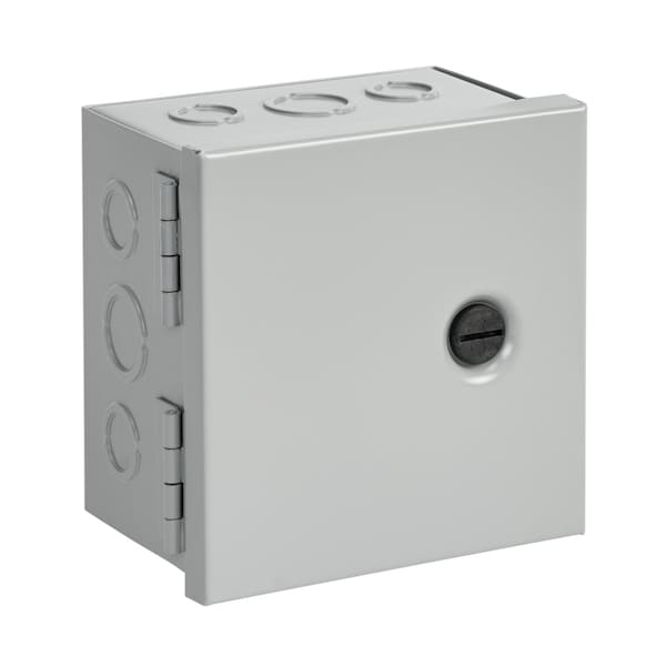 Hinged-Cover, Type 1, 12.00x10.00x4.00, Gray, Steel