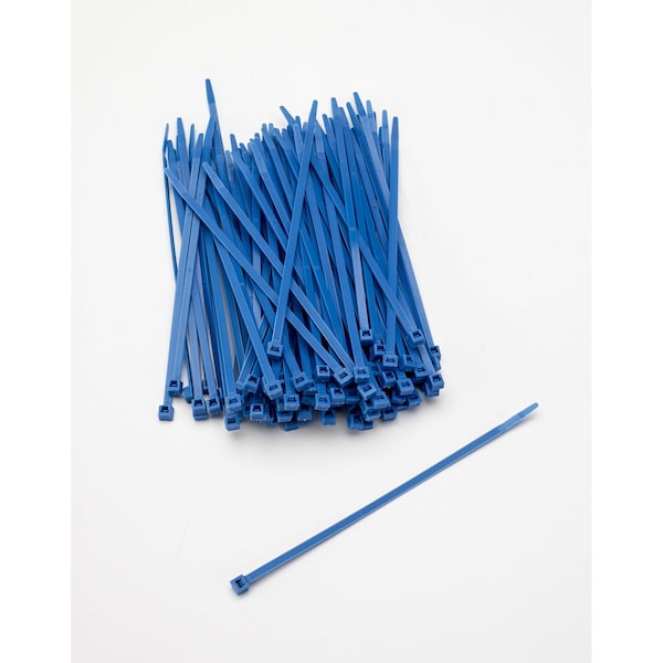 Cable Tie, 7 in L, Neon Blue, Plastic, 3 PK