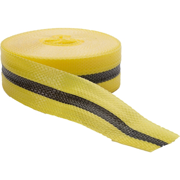 Woven Barricade Tape Black/Yellow, 2" W x 50 yd. L