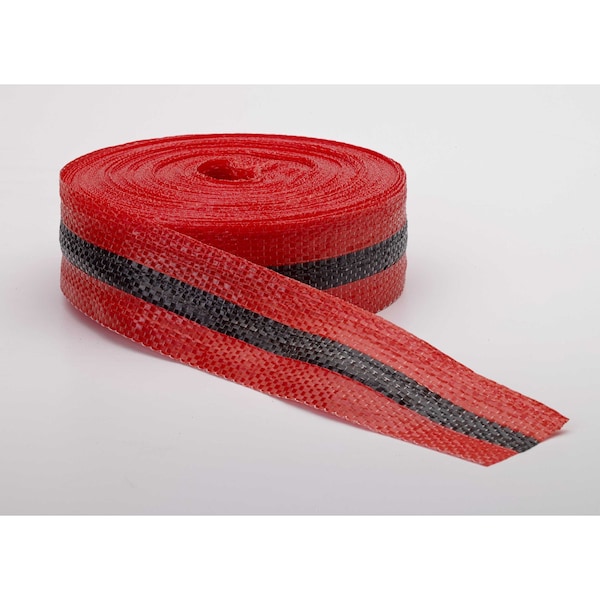 Woven Barricade Tape Black/Red, 2" W x 50 yd. L