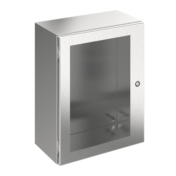 1/4 Turn Latch Electrical Enclosures, 16 in H, 10 in D, 12 in W, NEMA 4X, 304 Stainless Steel