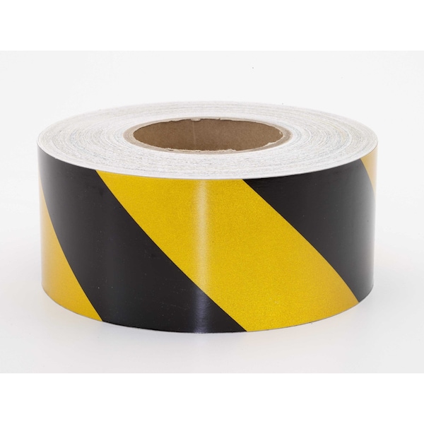 Reflective Hazard Stripe Tape Red/White, 3" W x 50 yd. L