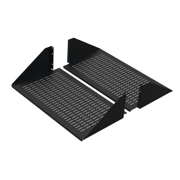 Double-Sided Steel Vented Shelf, fits 23 in. LAN R., Black, Steel