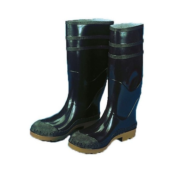 Men's Tall Rubber Boot, Plain Toe, 16 inch Height, Black, 10