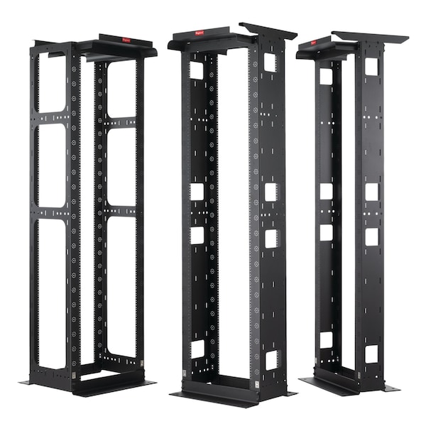 MAXRACK Open Frame System, 86.13x24.00x26.25, Black, Aluminum