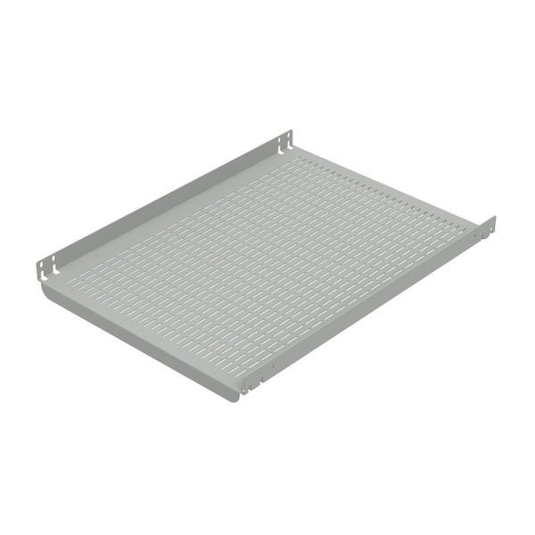 Fixed Shelf, fits 19 in Rack A, Lt Gray, Steel