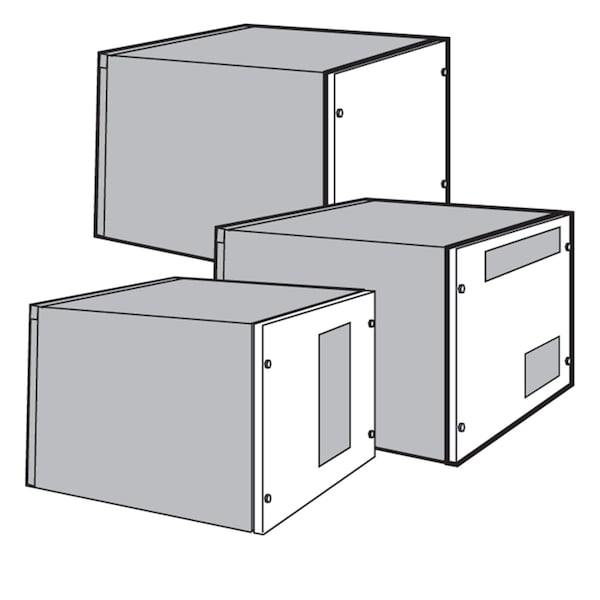Covers for Rear of Sloped Fronts, fits 407x600mm, Lt Gray, Steel