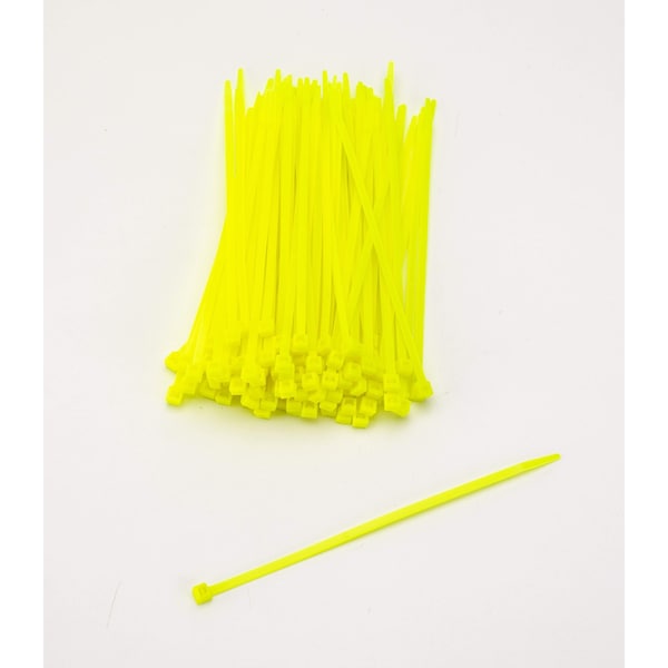 Cable Tie, 7 in L, Neon Yellow, Plastic, 3 PK