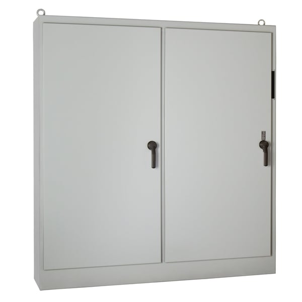3 Point Latch with Padlock Handle Electrical Enclosures, 28.12 in H, 24.12 in D, 197-3/4 in W, 12
