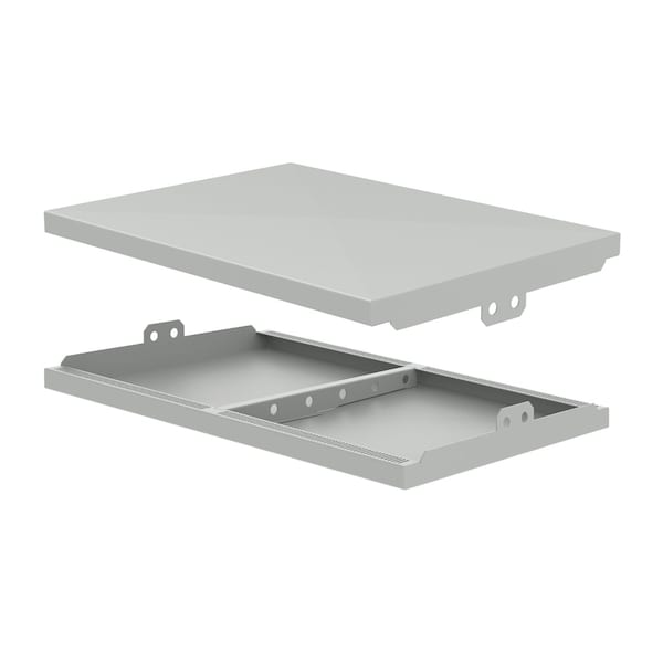 Top Solar Shield for Cabinet, 1.73x30.20x30.39, Lt Gray, Aluminum