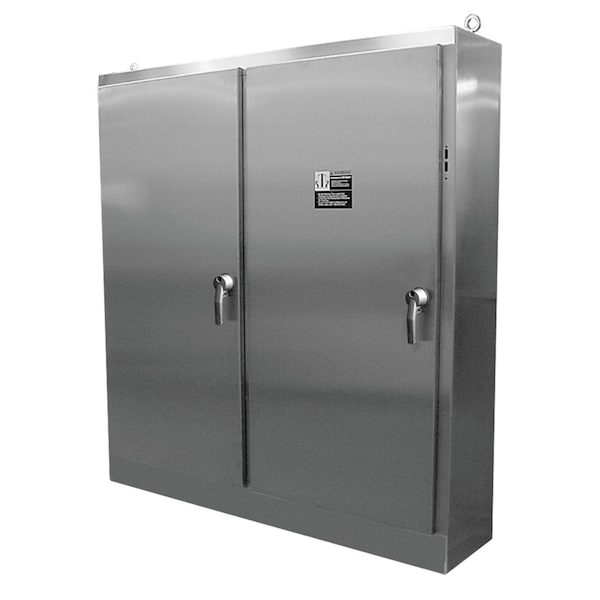 3 Point Latch with Padlock Handle Electrical Enclosures, 72.12 in H, 18.12 in D, 34-1/4 in W