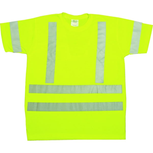 ANSI Class 3 Durable Flame Retardant T-S, Polyester, Lime, 2X- large