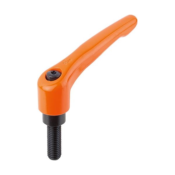 Adjustable Handle, Modern Design, Sz. 5, 1/2-13X80, Die Cast Zinc Orange RAL 2004, Comp: Steel