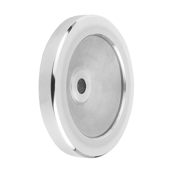 Disc Handwheel Diameter D1= 160 mm, Reamed Hole D2= 0.5" Aluminum, Without Grip