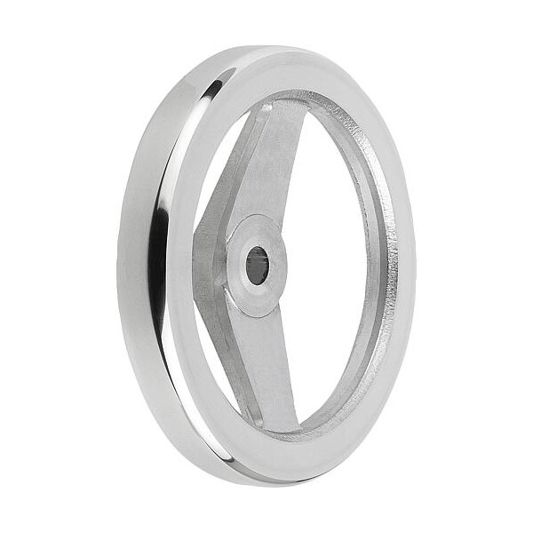 2-Spoke Handwheel, Aluminum, Diameter D1= 100, Bore Dia. D2= 12 mm, Without Grip