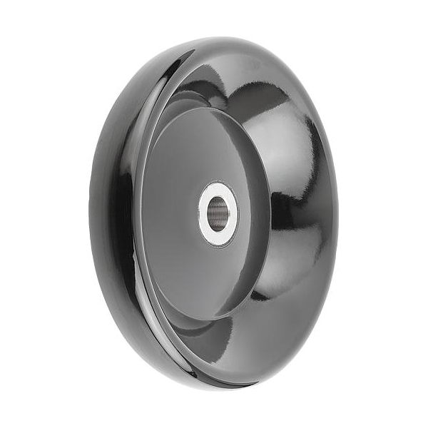 Disc Handwheel, Thermoset, Hub Steel, D1= 100 mm, Reamed Bore D2= 10 mm, Form: E, Without Grip