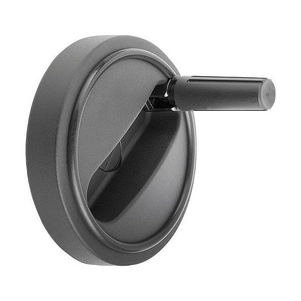 Handwheel, Thermoplastic, Diameter D1= 100 mm, Reamed Bore D2= 10 mm, Size: 2, With Folding Grip