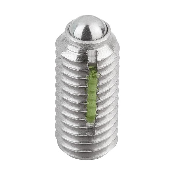 Spring Plunger Standard Spring Force, Long-Lok D=M16 L=33, Body & Ball Stainless Steel