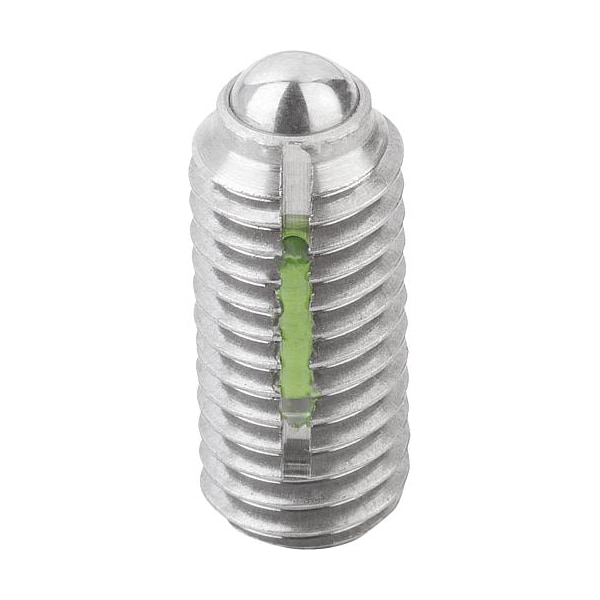 Spring Plunger Intensified Spring Force, Long-Lok D=5/8-11 L=33, Body & Ball Stainless Steel