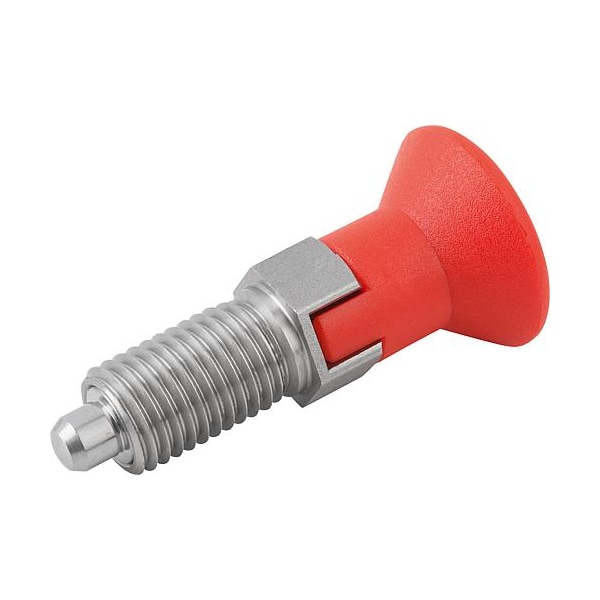 Indexing Plunger Red D1= M24X2, D=16, Style C, Lockout Type wo Locknut, Stainless Steel Hardened