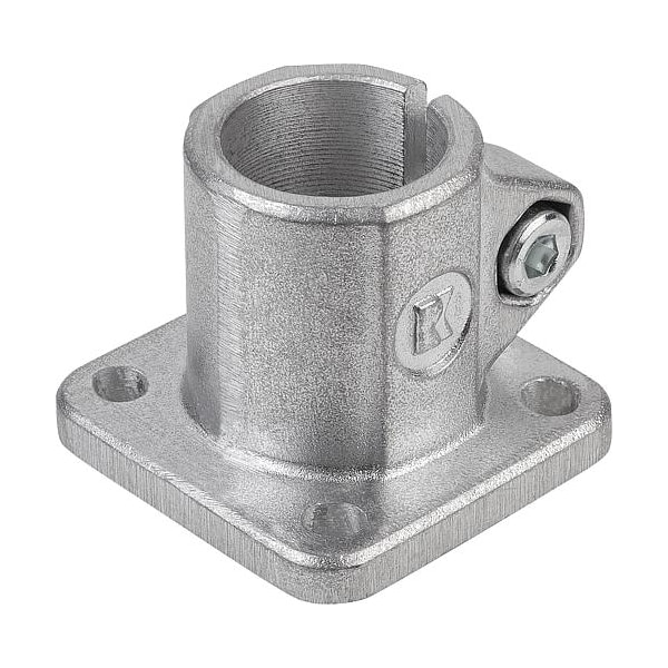 Tube Clamp With Foot M=60 G=60 L=50 Aluminum, For Round Tubes, Comp: Steel, A=1"