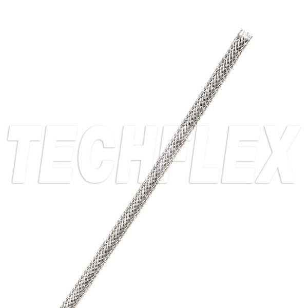 Braided Cable Sleeve, 1 in Inside Dia., 100 ft, Copper, Silver
