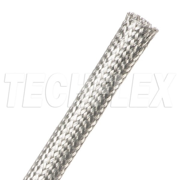 Braided Cable Sleeve, 1/2 in Inside Dia., 50 ft, Copper, Silver