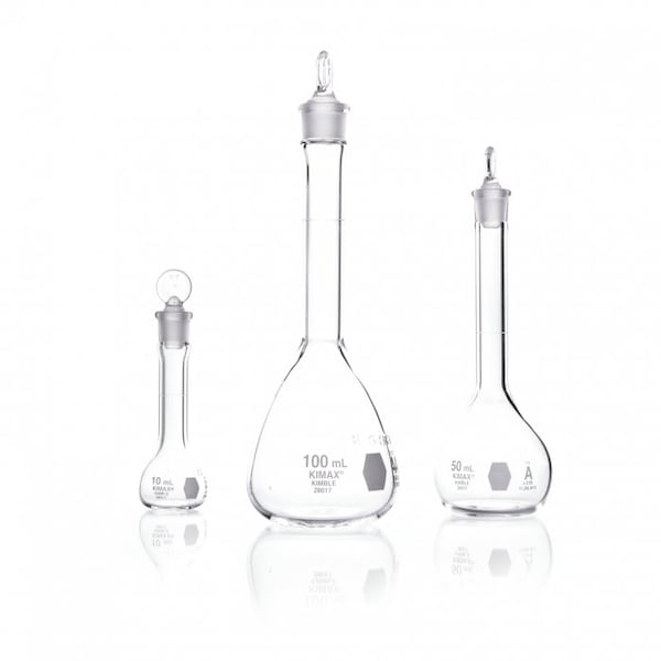Volumetric Flask, 25mL, Clear, PK12