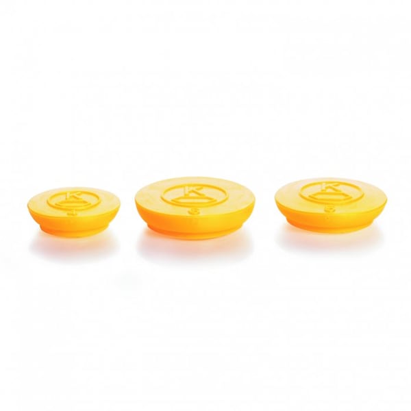 Snap Cap, Yellow, Round, PK6