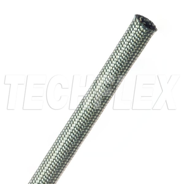 Braided Cable Sleeve, 5/16 in Inside Dia., 7/16 in Max Bundle Dia., 25 ft, Green