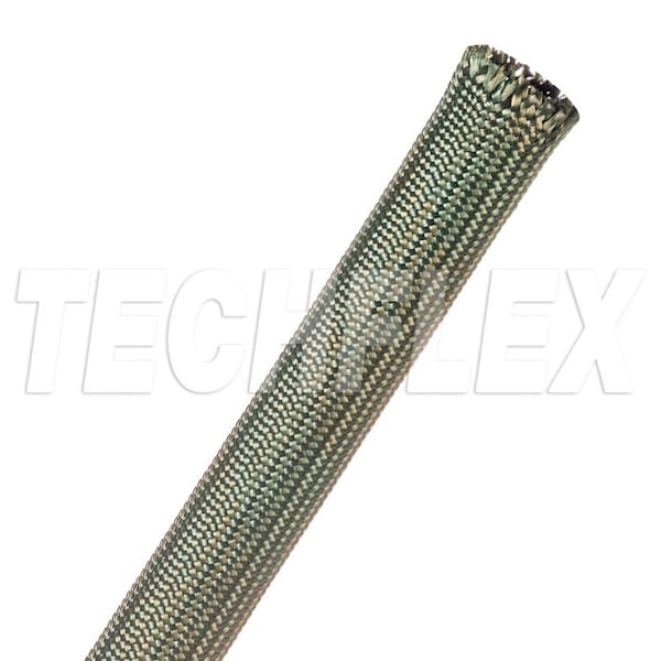 Braided Cable Sleeve, 1/2 in Inside Dia., 5/8 in Max Bundle Dia., 25 ft, Green