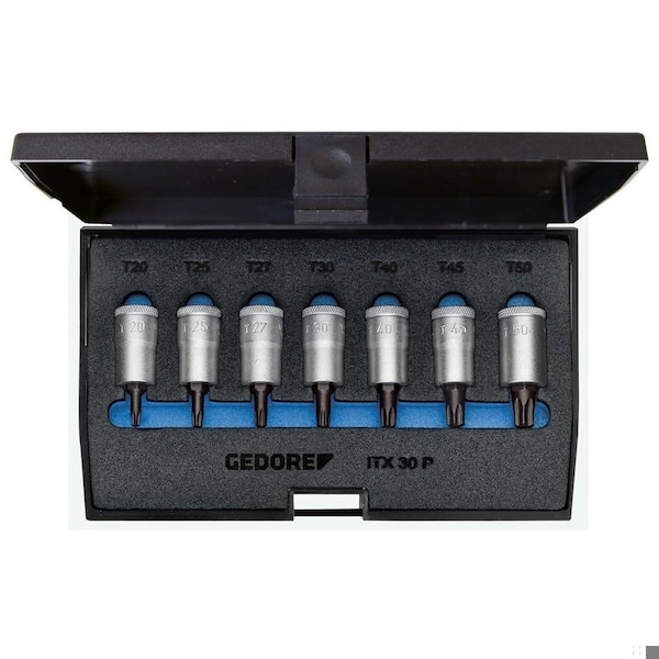 Screwdriver Bit Socket Set, 3/8", 7 pcs.