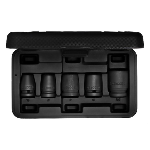 1/2" Drive Impact Socket, Metric, 5 pcs