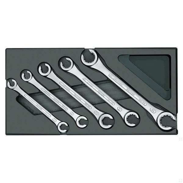 Set Of Open Flare Nut Wrenches, SAE or Metric: Metric