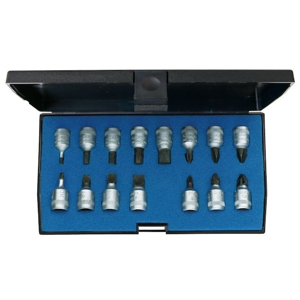 Screwdriver Bit Socket Set, 1/4", 15 pcs.