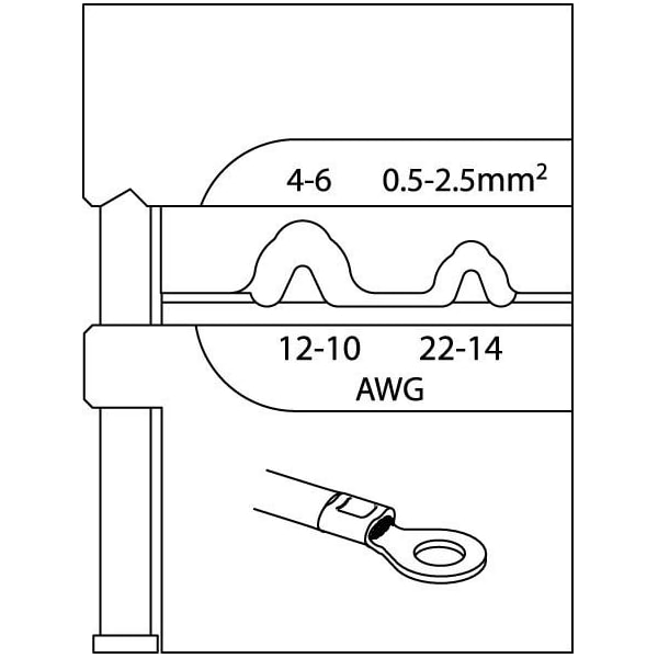 Module Insert, Non-Insulated Terminals, Capacity: 22 to 14 AWG, 12 to 10 AWG