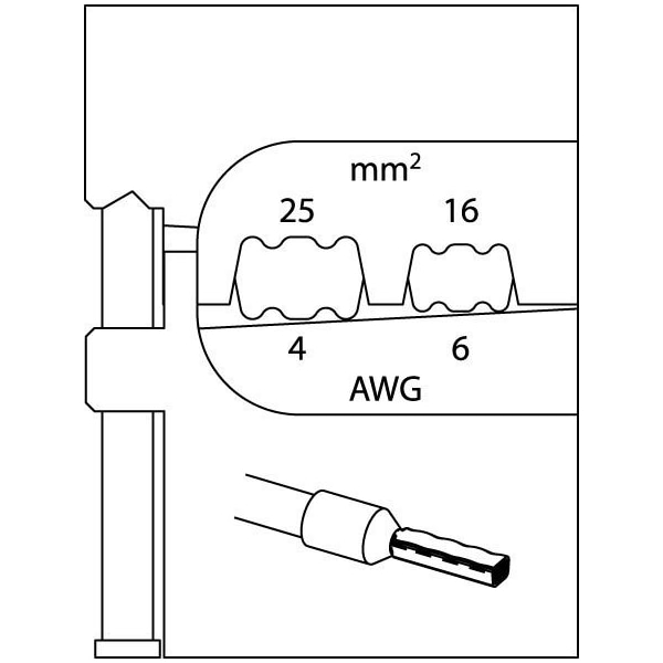 Module Insert, Conductor End-Sleeves, Capacity: 6 to 4 AWG